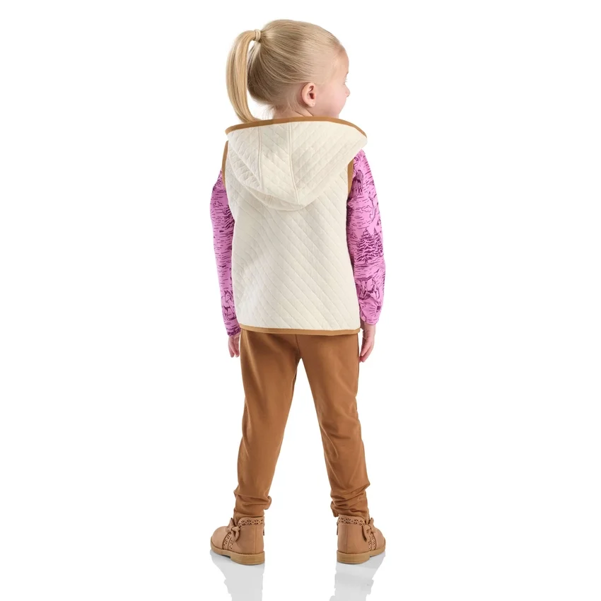 Conjunto de 3 piezas para niñas: chaleco, camiseta estampada y Leggings (niñas pequeñas)