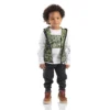 Conjunto de 3 piezas para niño: chaleco de camuflaje, camiseta con manguitos y pantalones (niños pequeños)