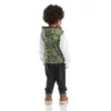 Conjunto de 3 piezas para niño: chaleco de camuflaje, camiseta con manguitos y pantalones (niños pequeños)