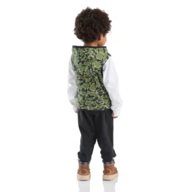 Conjunto de 3 piezas para niño: chaleco de camuflaje, camiseta con manguitos y pantalones (niños pequeños)