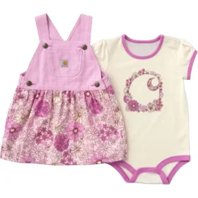 Conjunto de dos piezas para niña: body con manguitos cortos y jersey estampado (Bebé/)