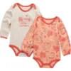Conjunto de dos piezas para niña: body con manguitos y estampado de granja (bebé)