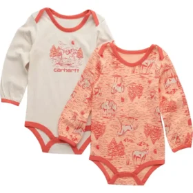 Conjunto de dos piezas para niña: body con manguitos y estampado de granja (bebé)