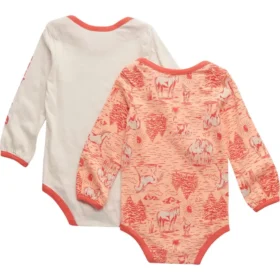 Conjunto de dos piezas para niña: body con manguitos y estampado de granja (bebé)