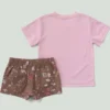 Conjunto de dos piezas para niña: camiseta de manguitos Force Sun Defender™ y pantalones cortos estampados con cintura elástica (bebé)
