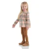 Conjunto de dos piezas para niñas: camiseta de franela con manguitos largos y Leggings (niñas pequeñas)