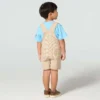 Conjunto de dos piezas para niño: camiseta de manguitos cortos y peto de rayas marrones (niños pequeños)
