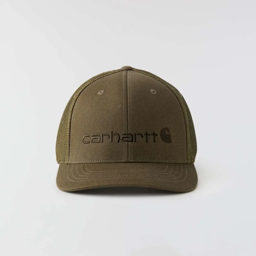 Gorra ajustada de lona con parte trasera de malla y logotipo gráfico «Rugged Flex™»