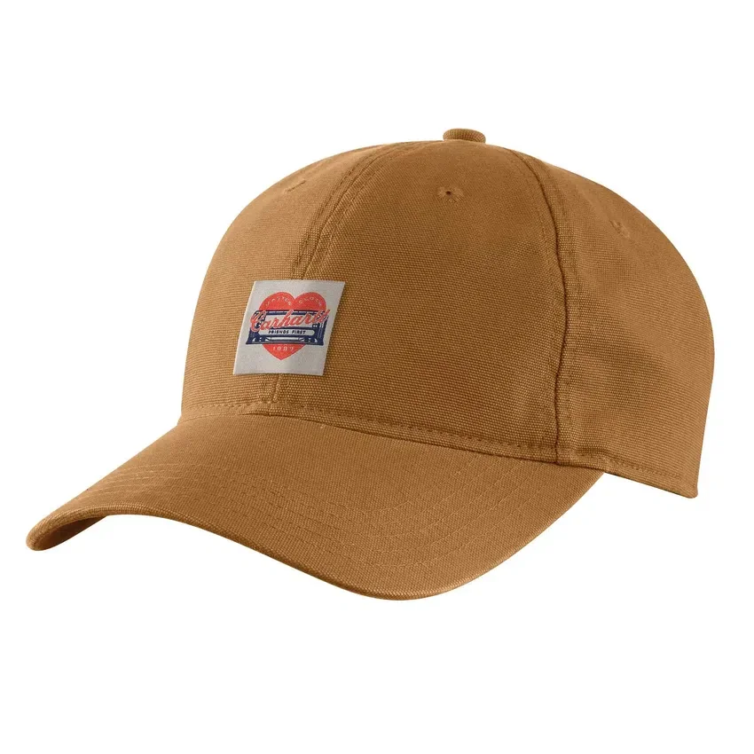Gorra de béisbol de lona con parche de corazón