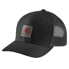 Gorra de camionero con logotipo en parche, de sarga Rugged Flex™ y parte trasera de malla