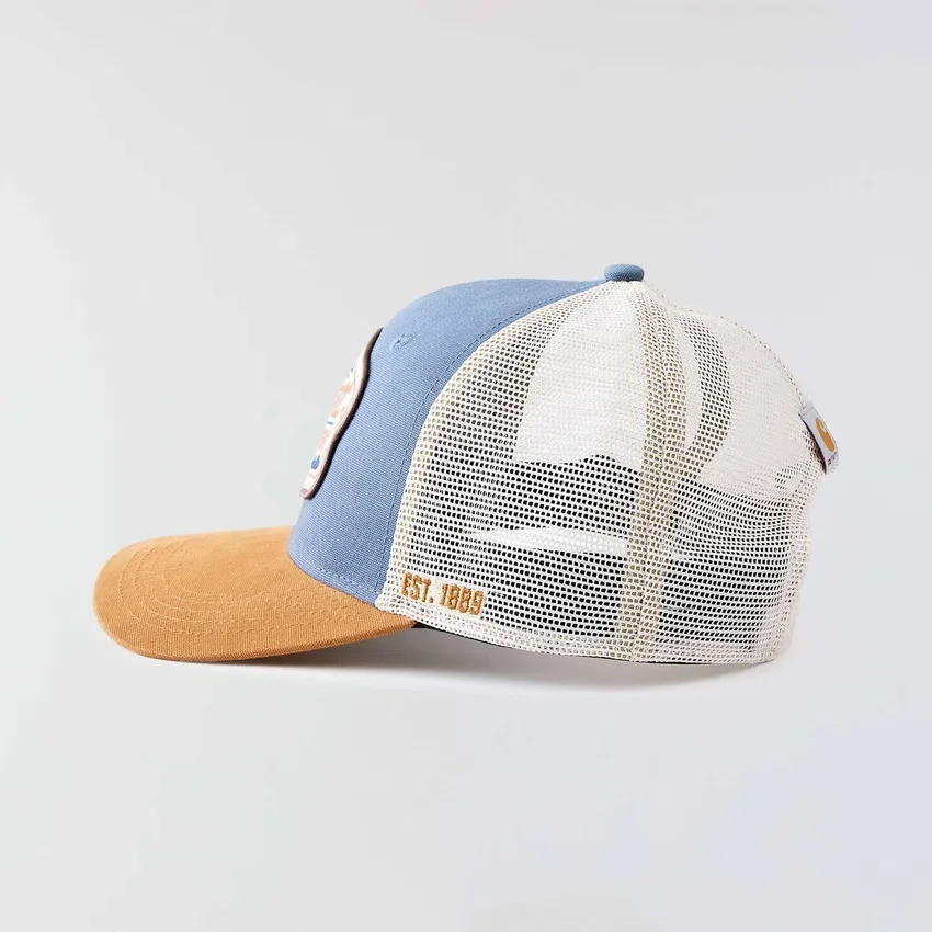 Gorra de camionero con parte trasera de malla de lona y estampado rural