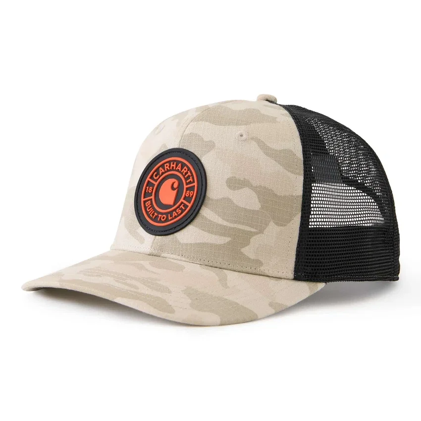 Gorra de camionero de camuflaje con parte trasera de malla ripstop
