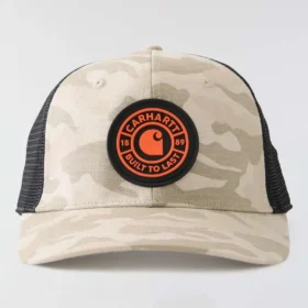 Gorra de camionero de camuflaje con parte trasera de malla ripstop