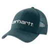 Gorra de camionero de lona con parte trasera de malla y logotipo