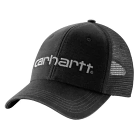 Gorra de camionero de lona con parte trasera de malla y logotipo