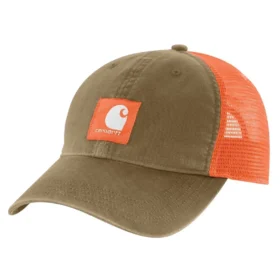 Gorra de camionero de lona con parte trasera de malla y logotipo