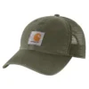Gorra de camionero de lona con parte trasera de malla y logotipo