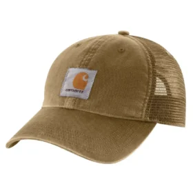Gorra de camionero de lona con parte trasera de malla y logotipo