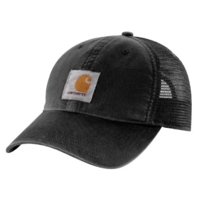 Gorra de camionero de lona con parte trasera de malla y logotipo
