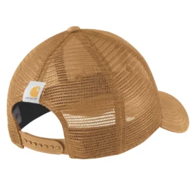 Gorra de camionero de lona con parte trasera de malla y logotipo