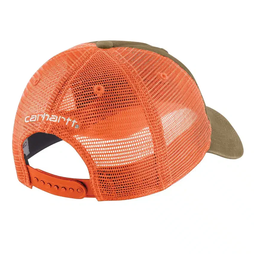 Gorra de camionero de lona con parte trasera de malla y logotipo