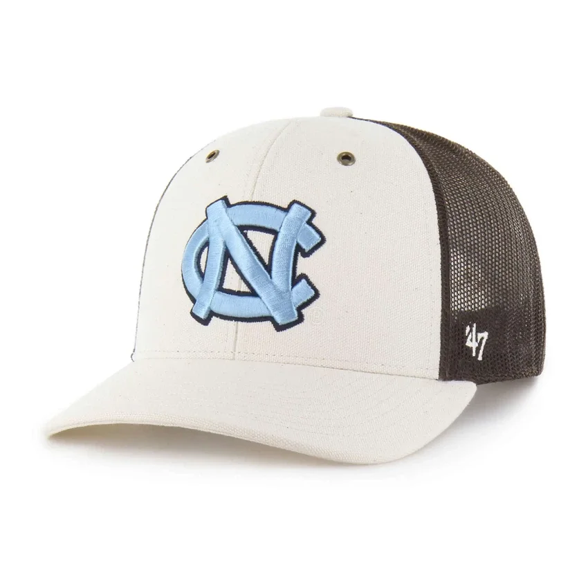 Gorra trucker sin teñir de los Tar Heels de Carolina del Norte, modelo '47