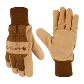 Guantes de ante sintético con puño de punto