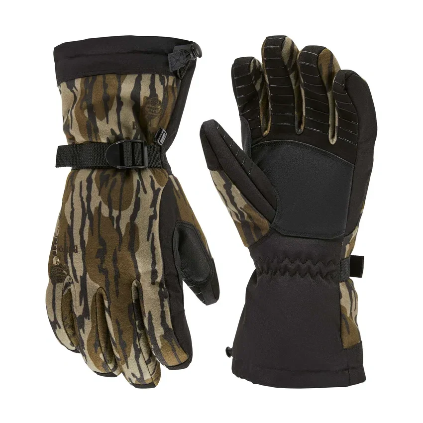 Guantes de caza impermeables, aislantes y de camuflaje con puño tipo guantelete