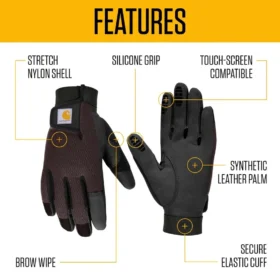 Guantes de cuero sintético para mujer, de alta destreza, sensibles al tacto y con puño seguro