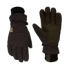 Guantes de lona de algodón con aislamiento y puño de punto de cuero sintético