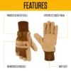 Guantes de mujer con puño de punto de ante sintético