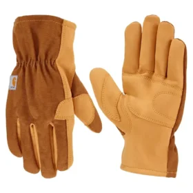 Guantes de lona de algodón y cuero sintético con puño abierto