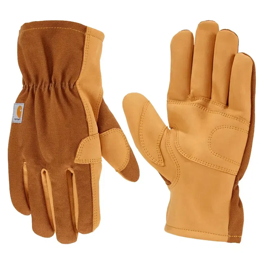 Guantes de mujer de lona y piel sintética con puño abierto
