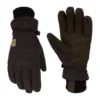 Guantes para mujer con aislamiento de lona y piel sintética, con puño de punto