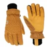 Guantes para mujer con aislamiento de lona y piel sintética, con puño de punto