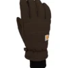 Guantes para mujer con aislamiento de lona y piel sintética, con puño de punto
