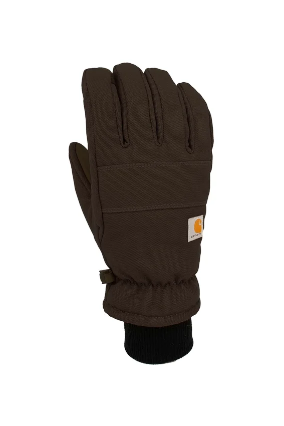 Guantes para mujer con aislamiento de lona y piel sintética, con puño de punto