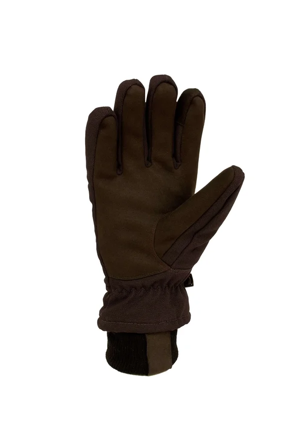 Guantes para mujer con aislamiento de lona y piel sintética, con puño de punto