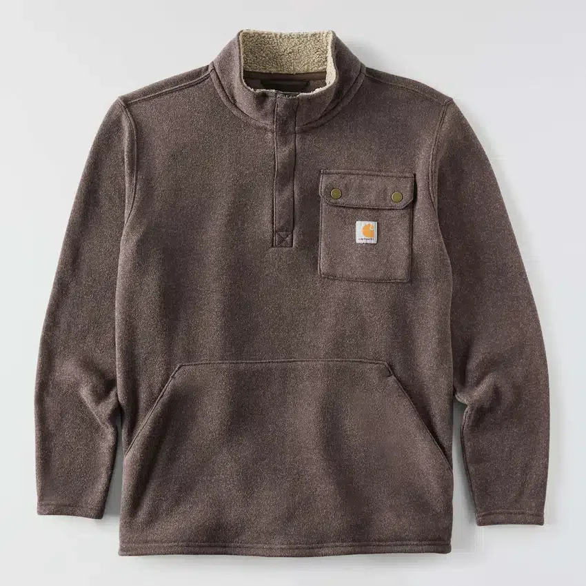 Jersey de forro polar con cremallera de un cuarto y corte holgado para hombre