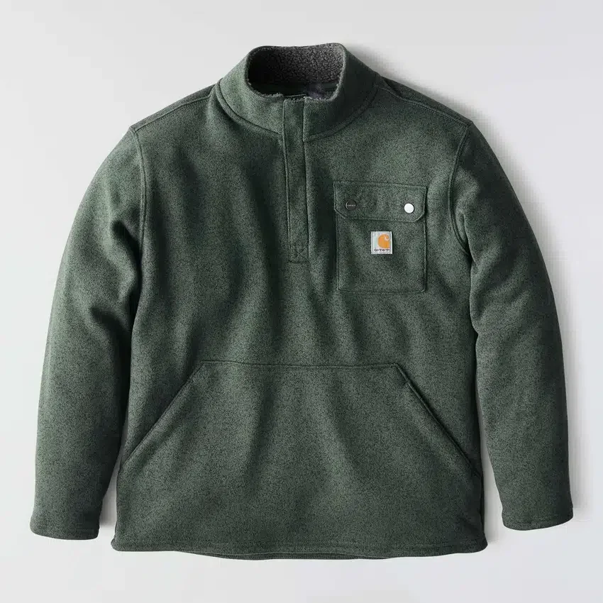 Jersey de forro polar con cremallera de un cuarto y corte holgado para hombre