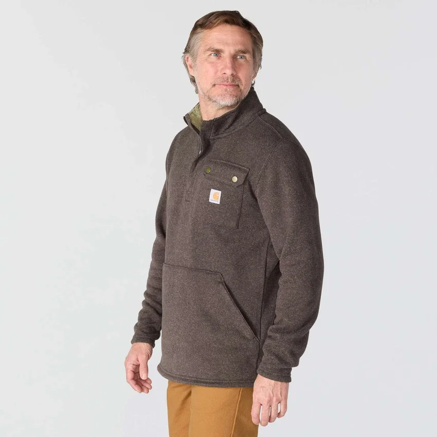 Jersey de forro polar con cremallera de un cuarto y corte holgado para hombre