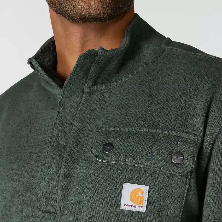 Jersey de forro polar con cremallera de un cuarto y corte holgado para hombre