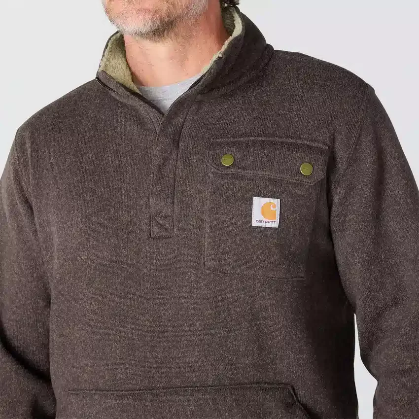 Jersey de forro polar con cremallera de un cuarto y corte holgado para hombre