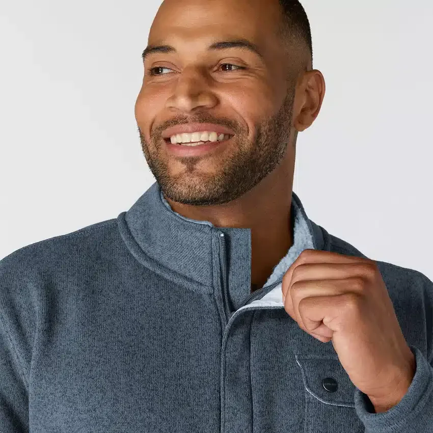 Jersey de forro polar con cremallera de un cuarto y corte holgado para hombre