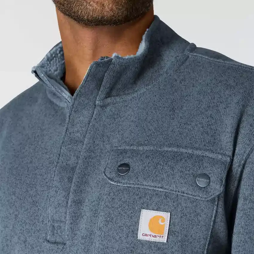 Jersey de forro polar con cremallera de un cuarto y corte holgado para hombre