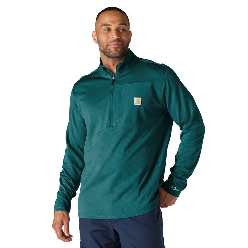 Jersey de media cremallera para hombre Force, con forro polar y tecnología de absorción de la humedad