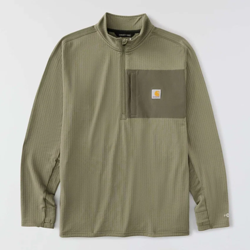 Jersey de media cremallera para hombre Force, con forro polar y tecnología de absorción de la humedad