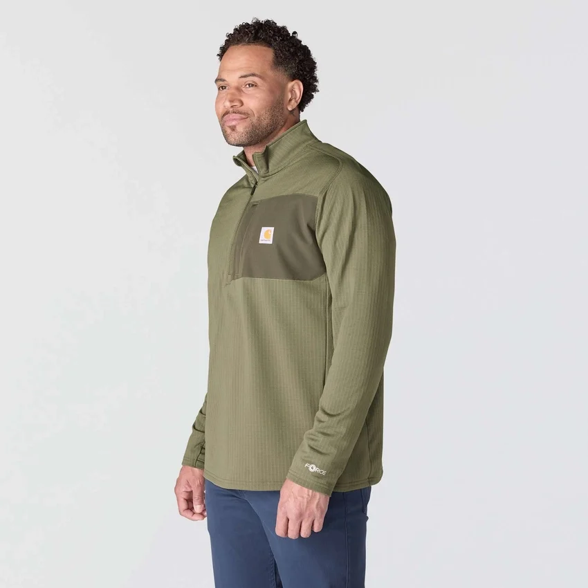 Jersey de media cremallera para hombre Force, con forro polar y tecnología de absorción de la humedad