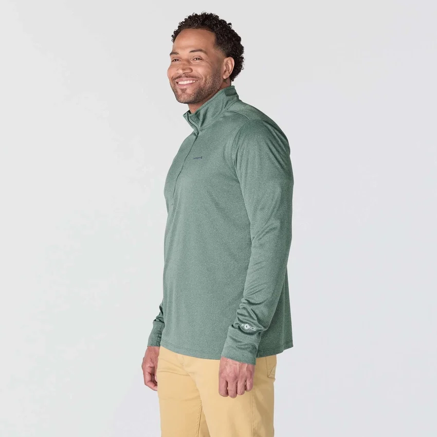 Jersey de media cremallera para hombre Force Sun Defender con protección UPF 50+ y tecnología de absorción de la humedad - Camisas de protección solar