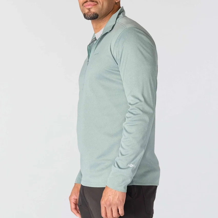 Jersey de media cremallera para hombre Force Sun Defender con protección UPF 50+ y tecnología de absorción de la humedad - Camisas de protección solar